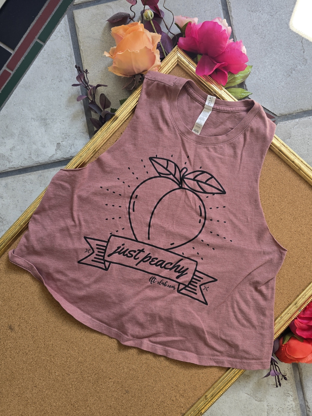 💪 2/$15 Lft Clothing Co. Dusty Rose 'Just Peachy' Graphic Tank